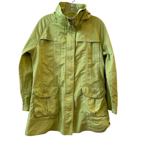 UBU Women's Small Green Packable Rain Jacket with Hood - Picture 1 of 14